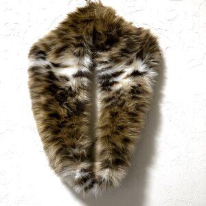 Adrienne Landau Faux Fur Infinity Loop Scarf Wrap — Brown Tan Neutral